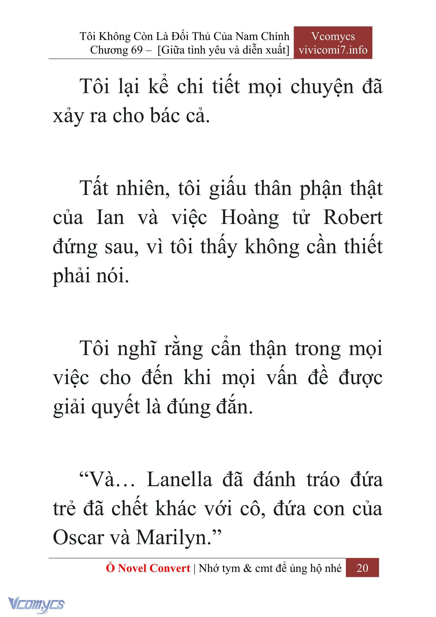 [Novel] Tôi Không Còn Là Đối Thủ Của Nam Chính Chap 69 - Next Chap 70