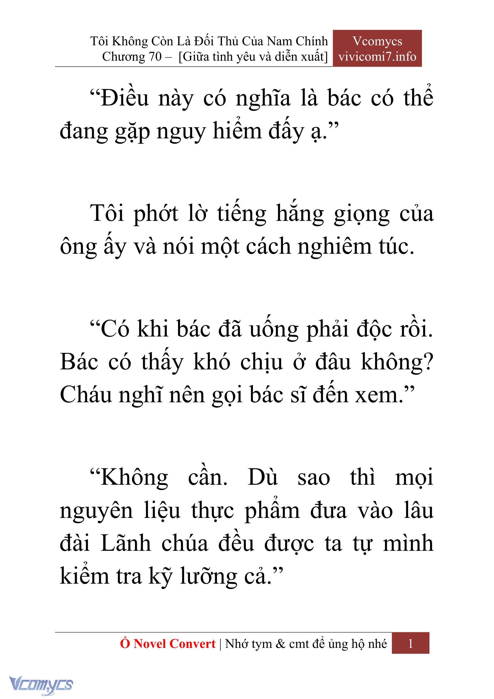 [Novel] Tôi Không Còn Là Đối Thủ Của Nam Chính Chap 70 - Next Chap 71