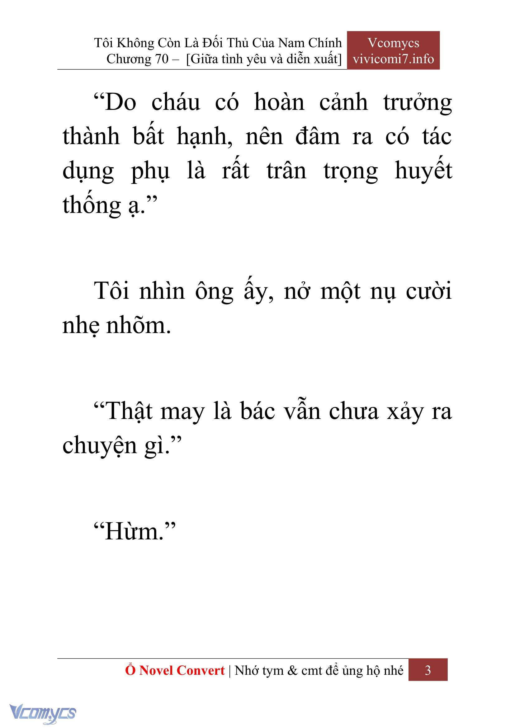 [Novel] Tôi Không Còn Là Đối Thủ Của Nam Chính Chap 70 - Next Chap 71