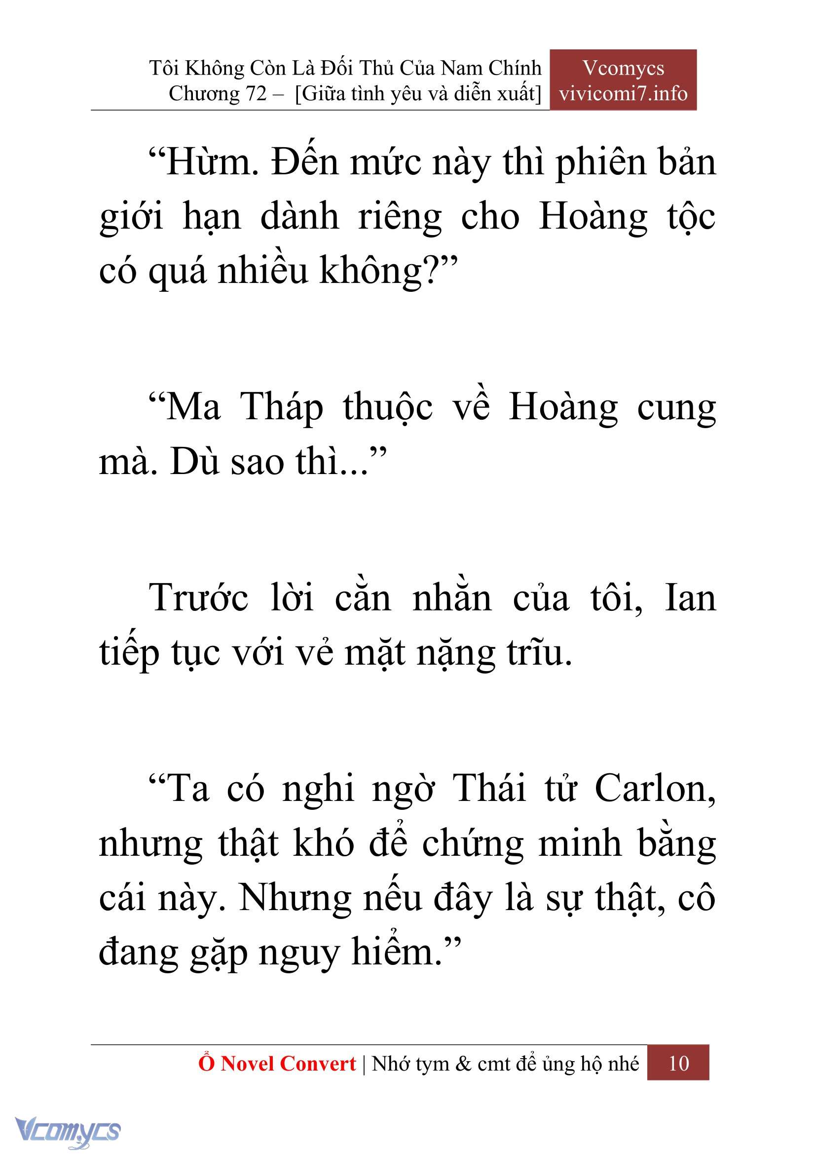 [Novel] Tôi Không Còn Là Đối Thủ Của Nam Chính Chap 72 - Next Chap 73