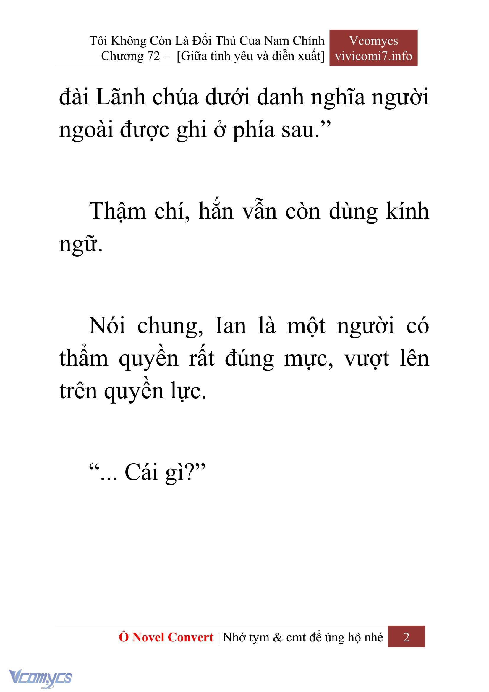 [Novel] Tôi Không Còn Là Đối Thủ Của Nam Chính Chap 72 - Next Chap 73