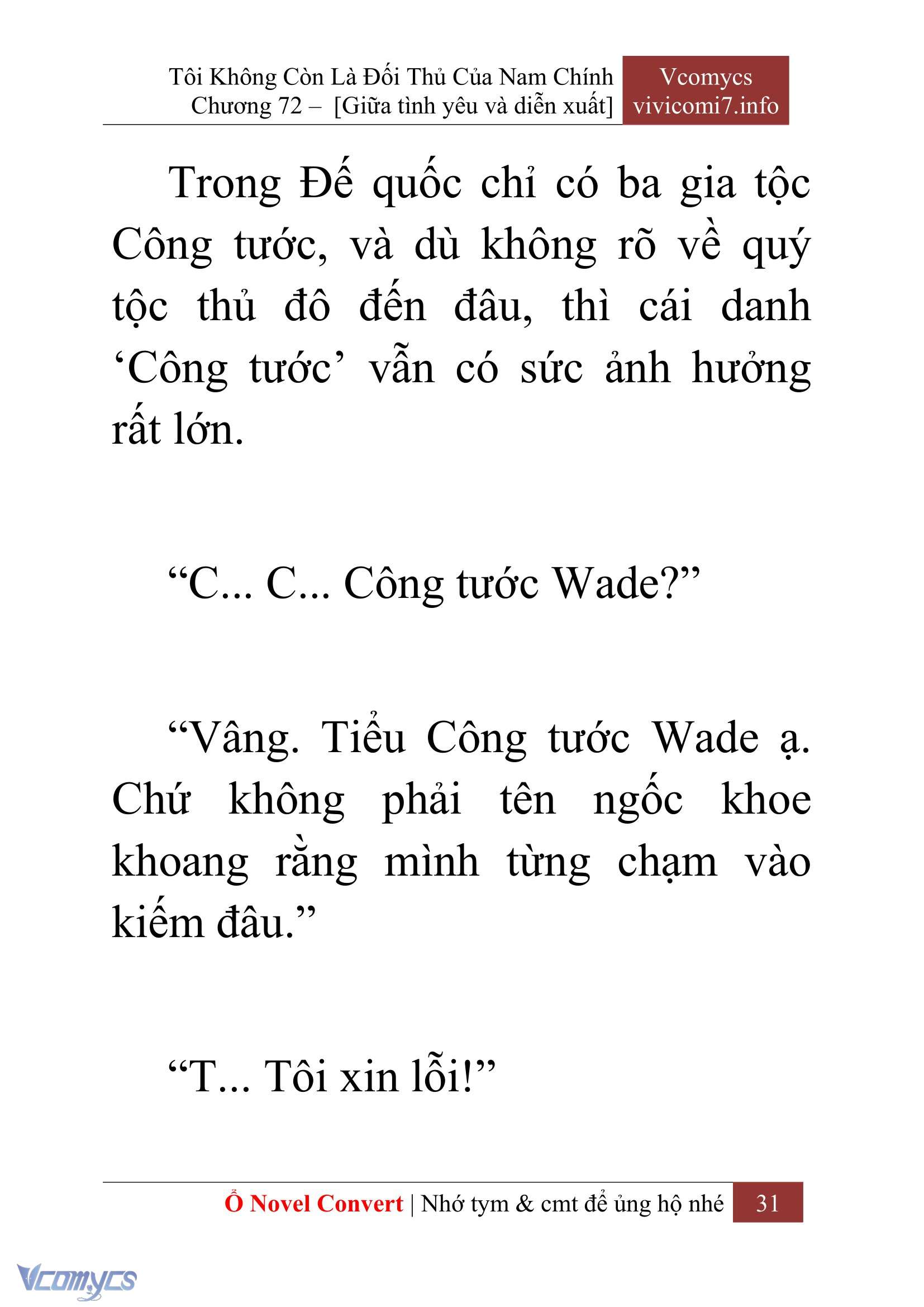 [Novel] Tôi Không Còn Là Đối Thủ Của Nam Chính Chap 72 - Next Chap 73
