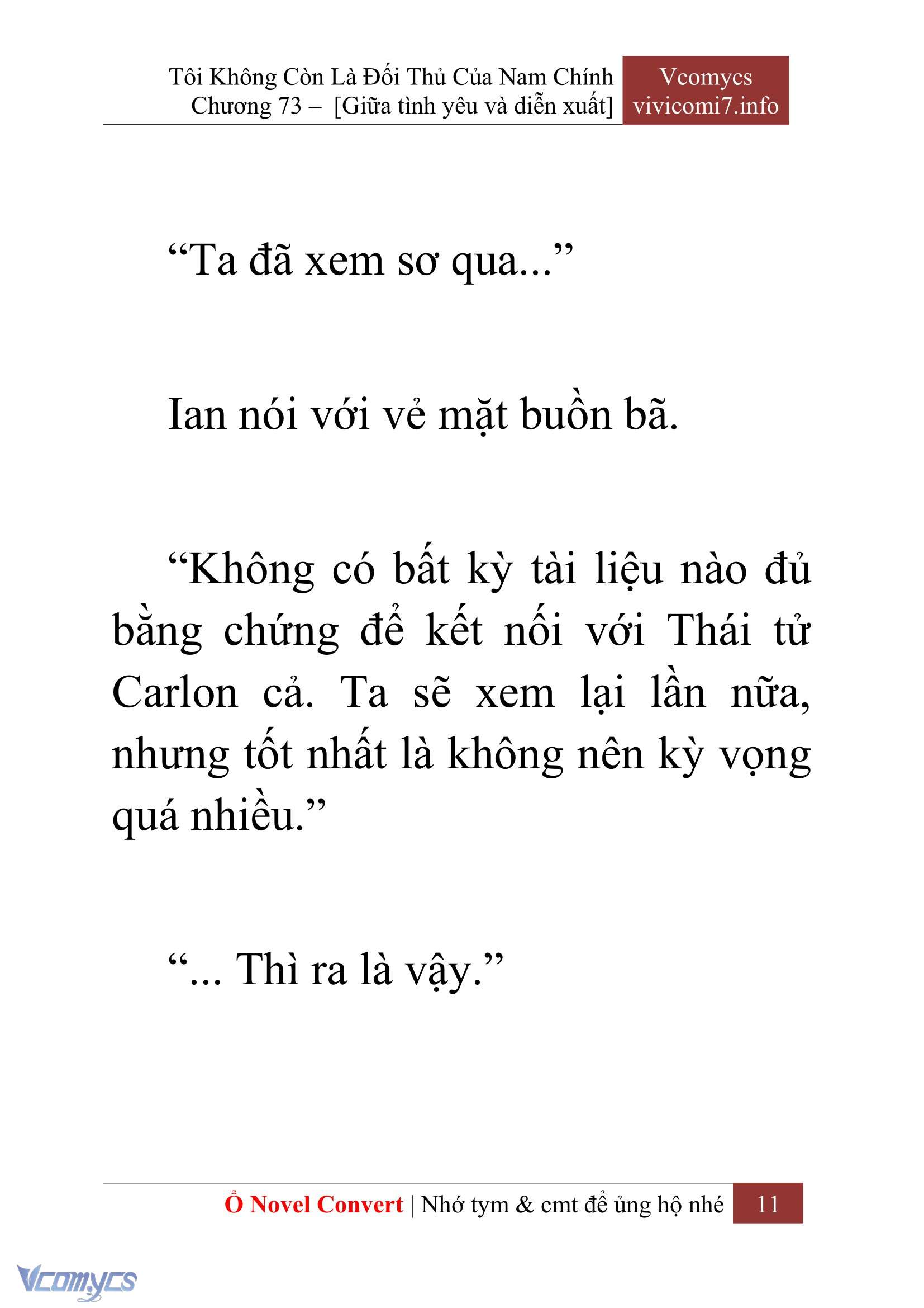 [Novel] Tôi Không Còn Là Đối Thủ Của Nam Chính Chap 73 - Next Chap 74