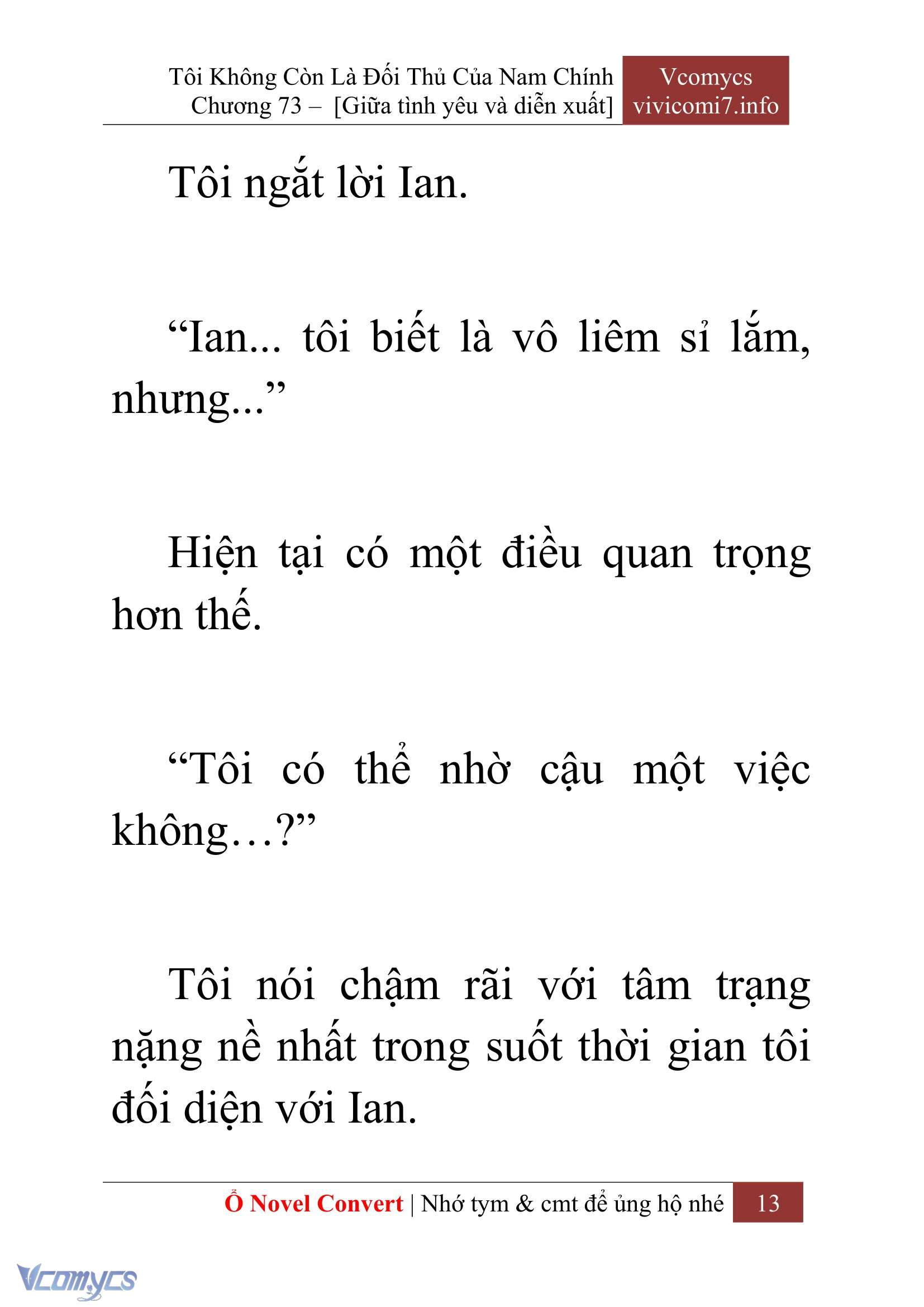[Novel] Tôi Không Còn Là Đối Thủ Của Nam Chính Chap 73 - Next Chap 74