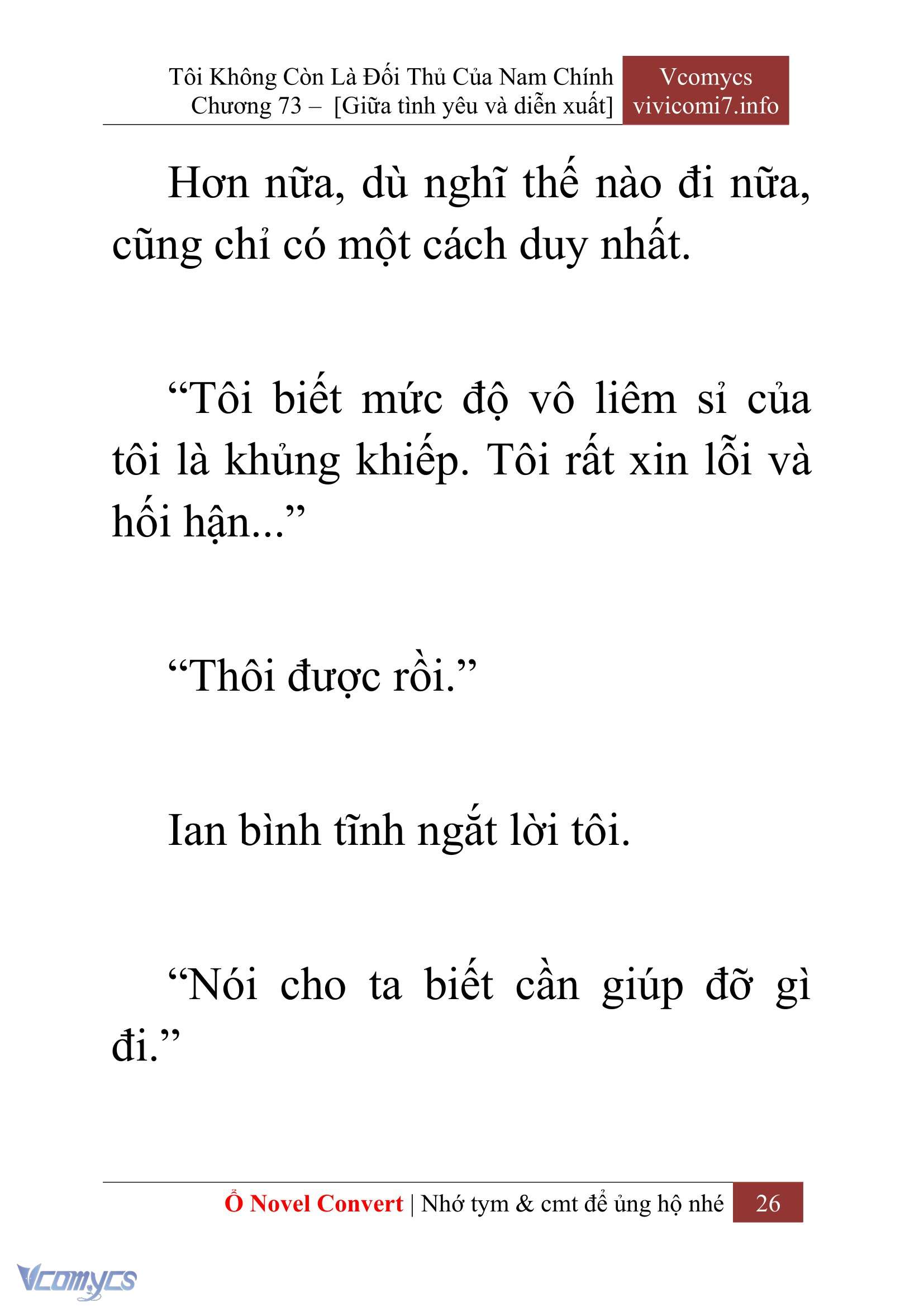 [Novel] Tôi Không Còn Là Đối Thủ Của Nam Chính Chap 73 - Next Chap 74