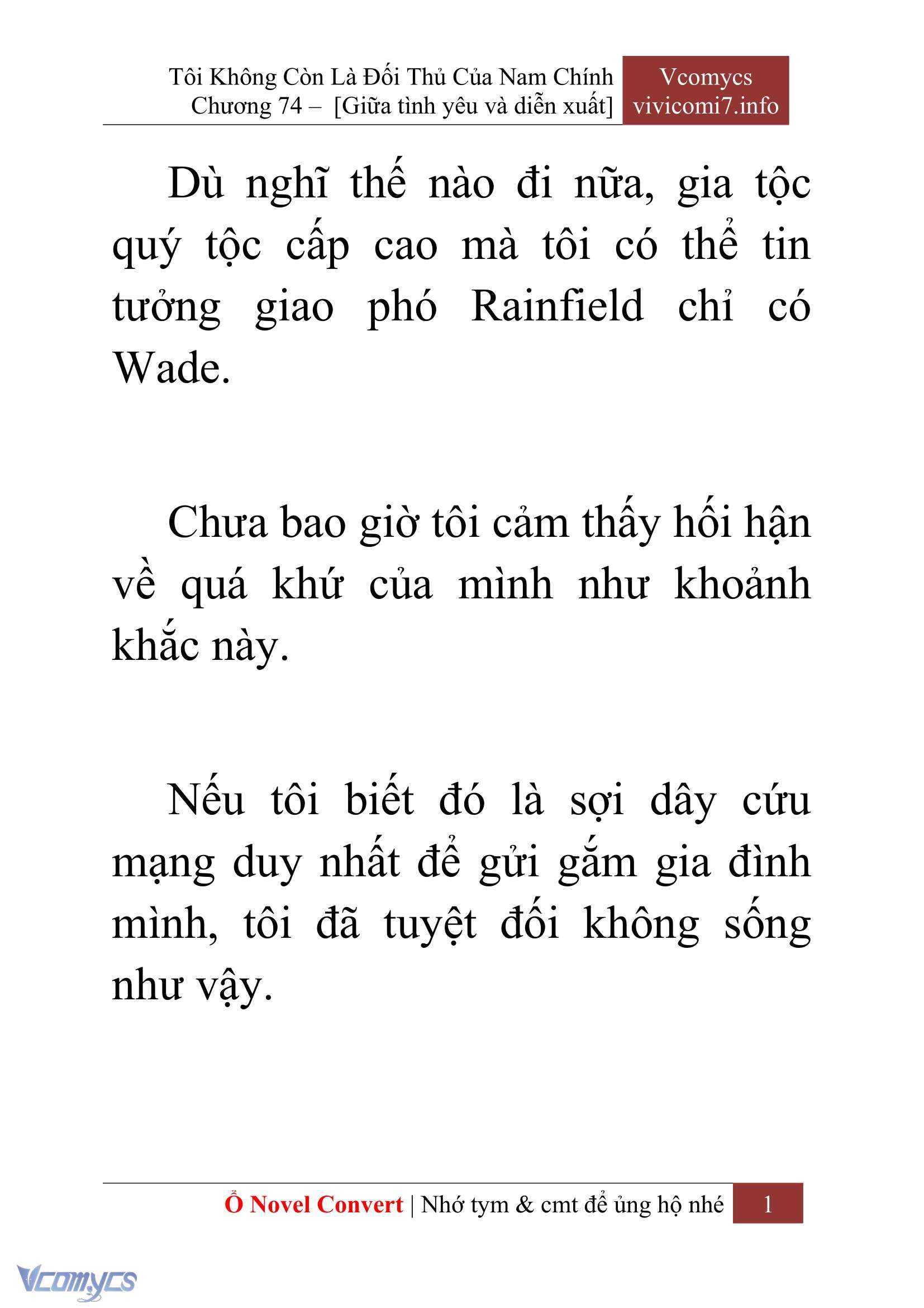 [Novel] Tôi Không Còn Là Đối Thủ Của Nam Chính Chap 74 - Next Chap 75