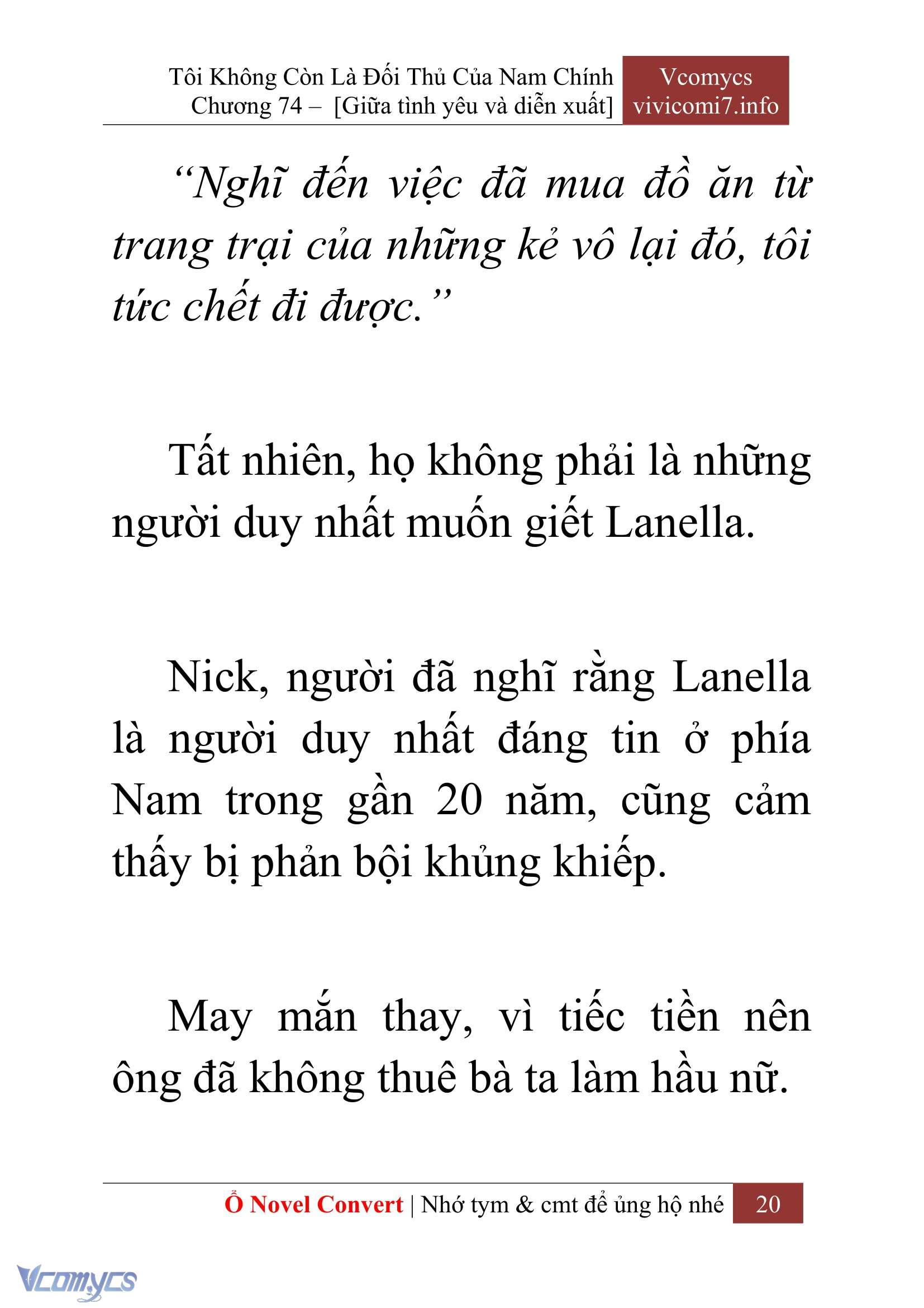 [Novel] Tôi Không Còn Là Đối Thủ Của Nam Chính Chap 74 - Next Chap 75