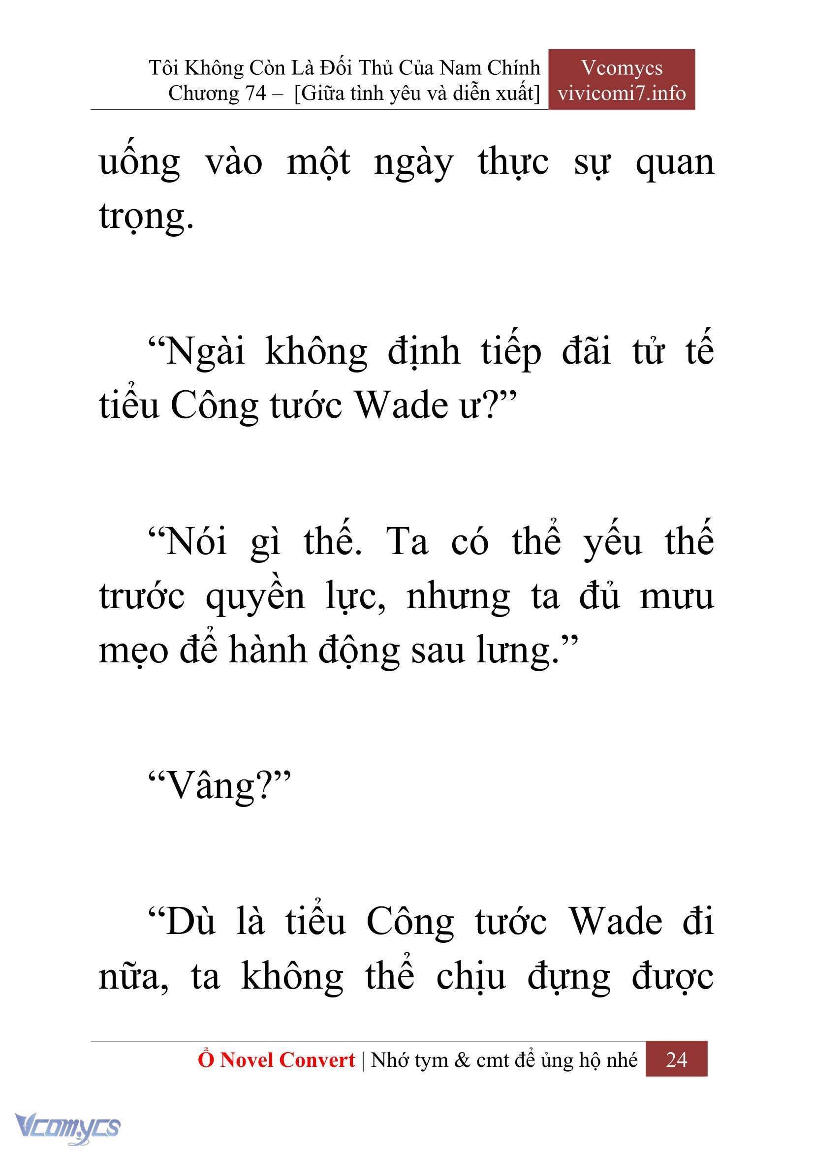 [Novel] Tôi Không Còn Là Đối Thủ Của Nam Chính Chap 74 - Next Chap 75