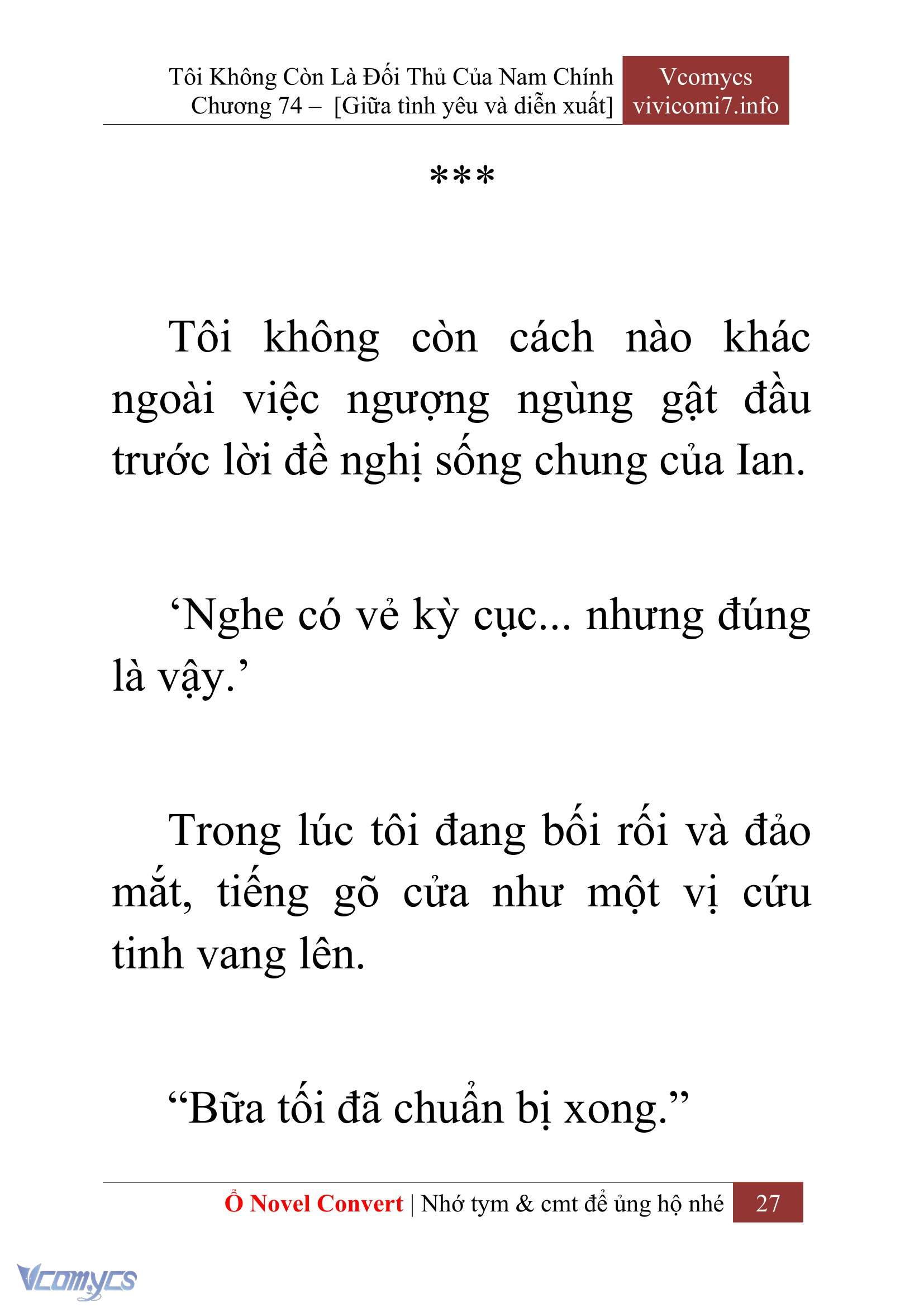 [Novel] Tôi Không Còn Là Đối Thủ Của Nam Chính Chap 74 - Next Chap 75