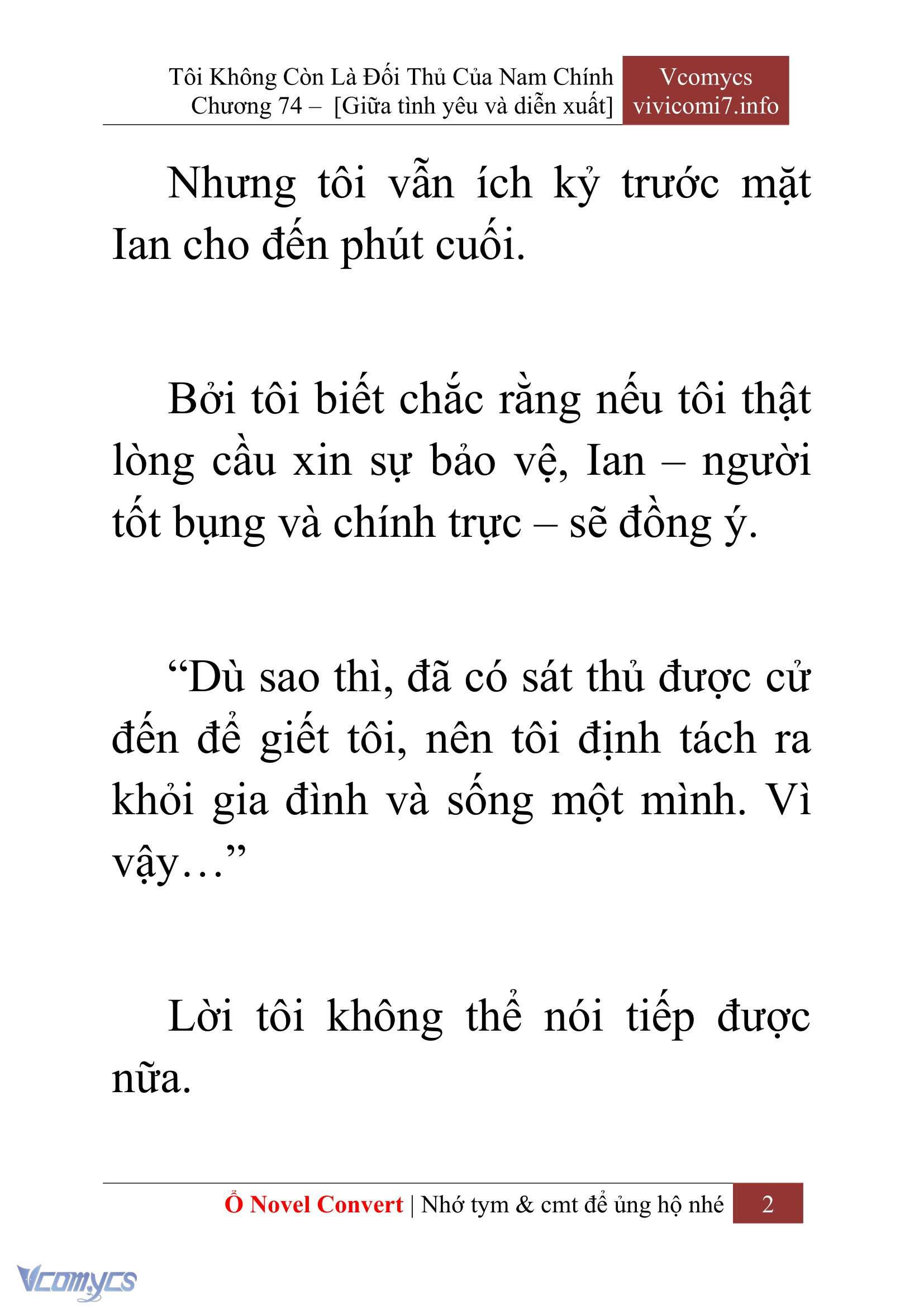 [Novel] Tôi Không Còn Là Đối Thủ Của Nam Chính Chap 74 - Next Chap 75
