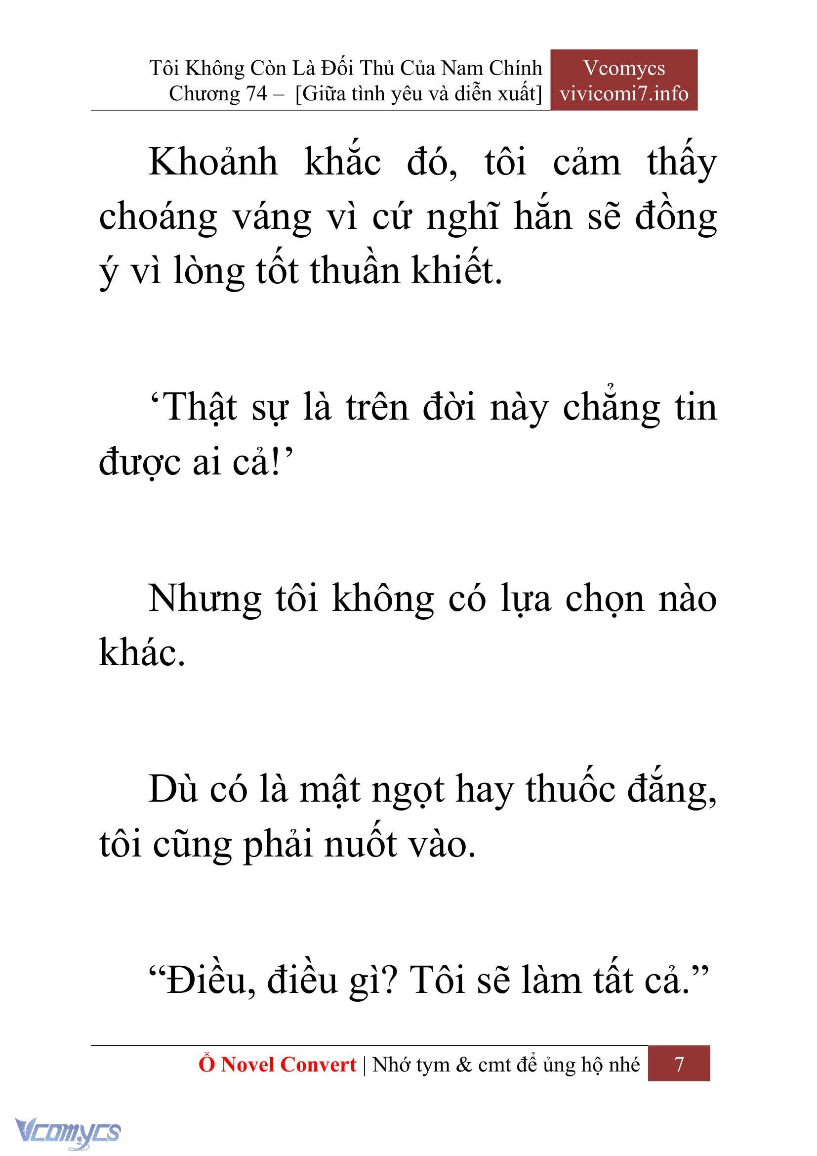 [Novel] Tôi Không Còn Là Đối Thủ Của Nam Chính Chap 74 - Next Chap 75