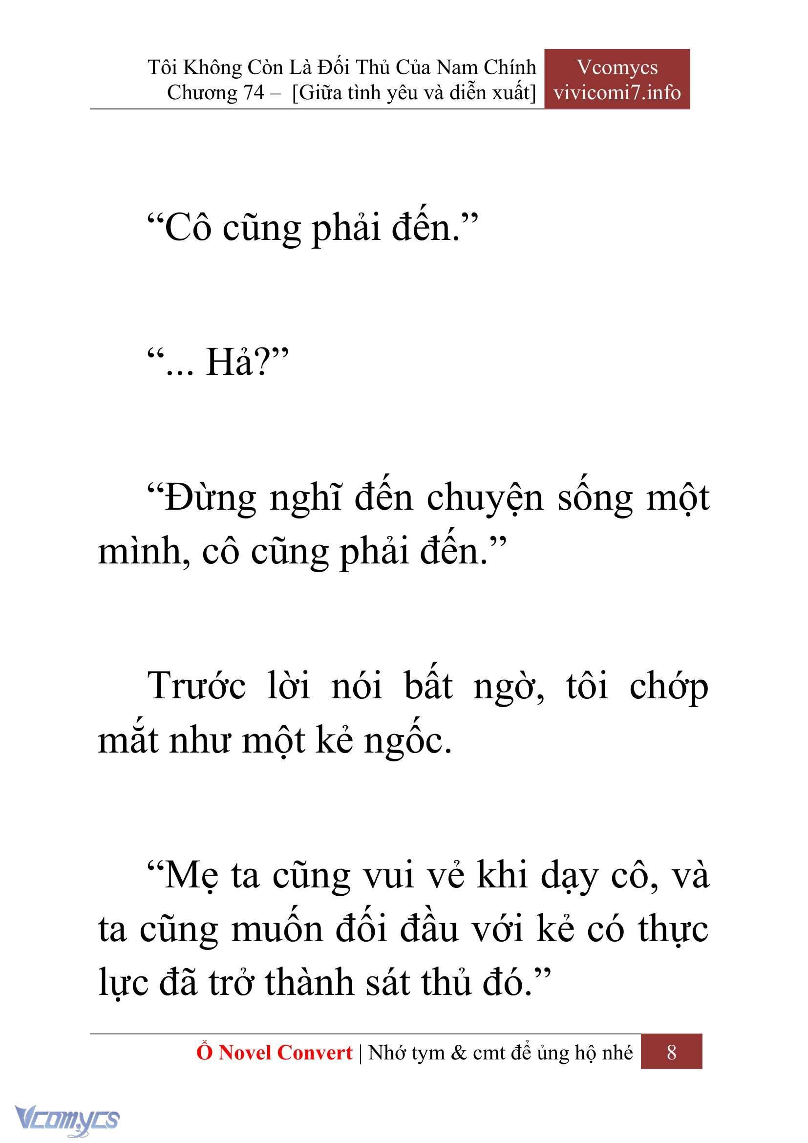 [Novel] Tôi Không Còn Là Đối Thủ Của Nam Chính Chap 74 - Next Chap 75