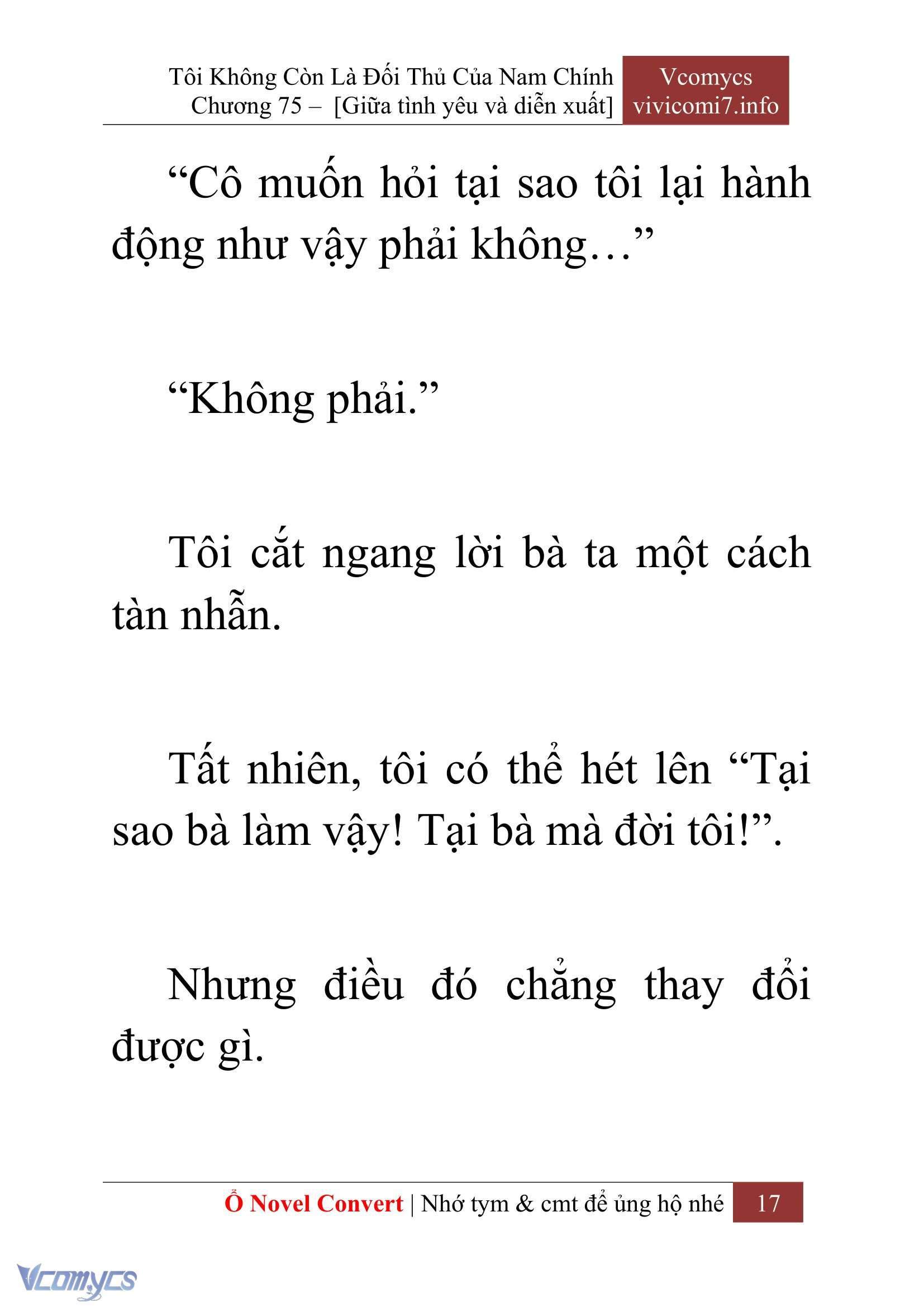 [Novel] Tôi Không Còn Là Đối Thủ Của Nam Chính Chap 75 - Next Chap 76