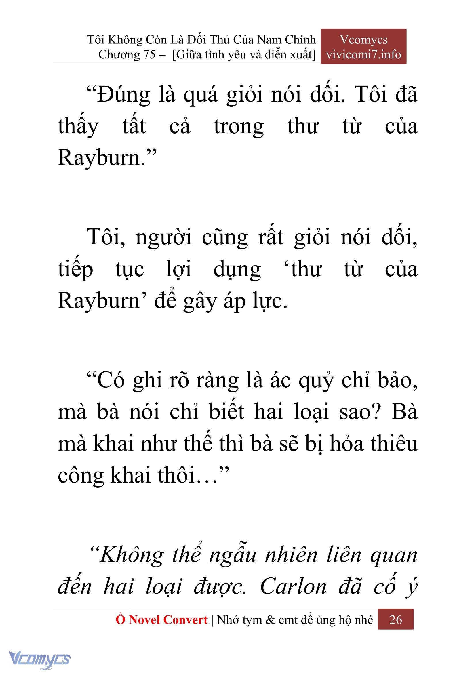 [Novel] Tôi Không Còn Là Đối Thủ Của Nam Chính Chap 75 - Next Chap 76
