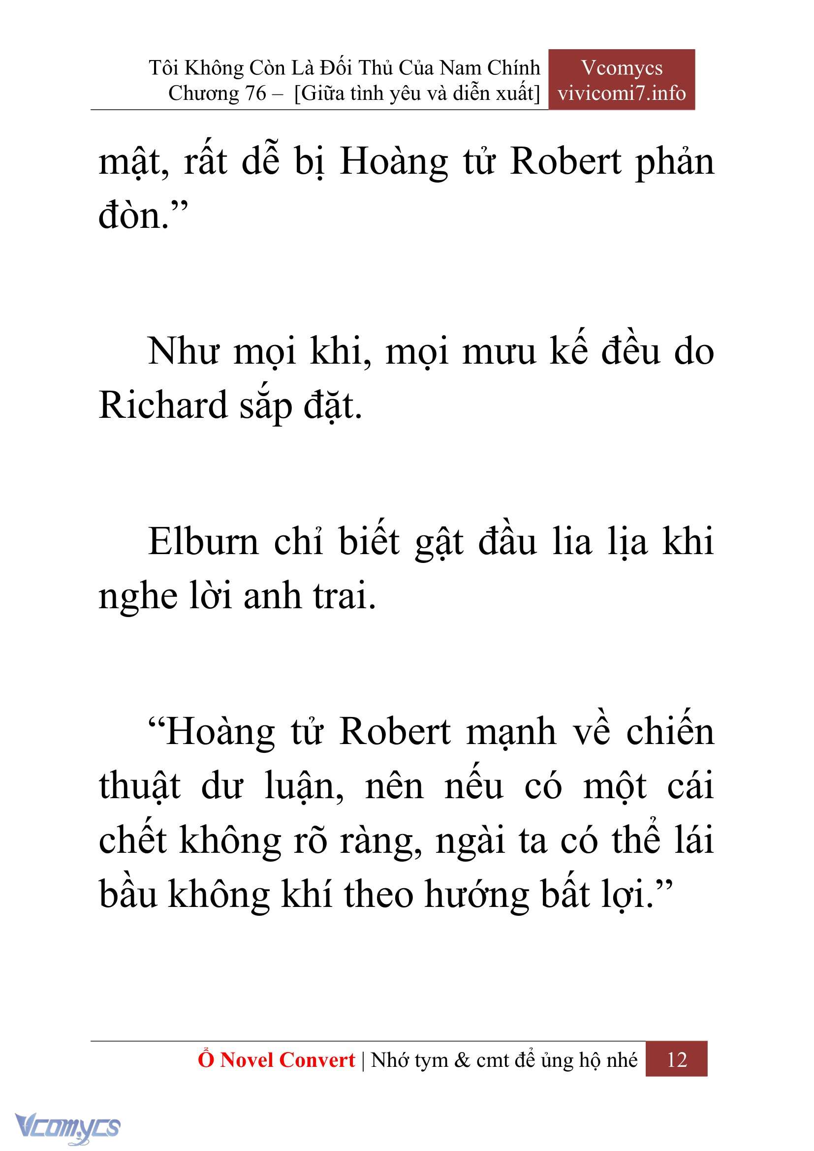 [Novel] Tôi Không Còn Là Đối Thủ Của Nam Chính Chap 76 - Next Chap 77