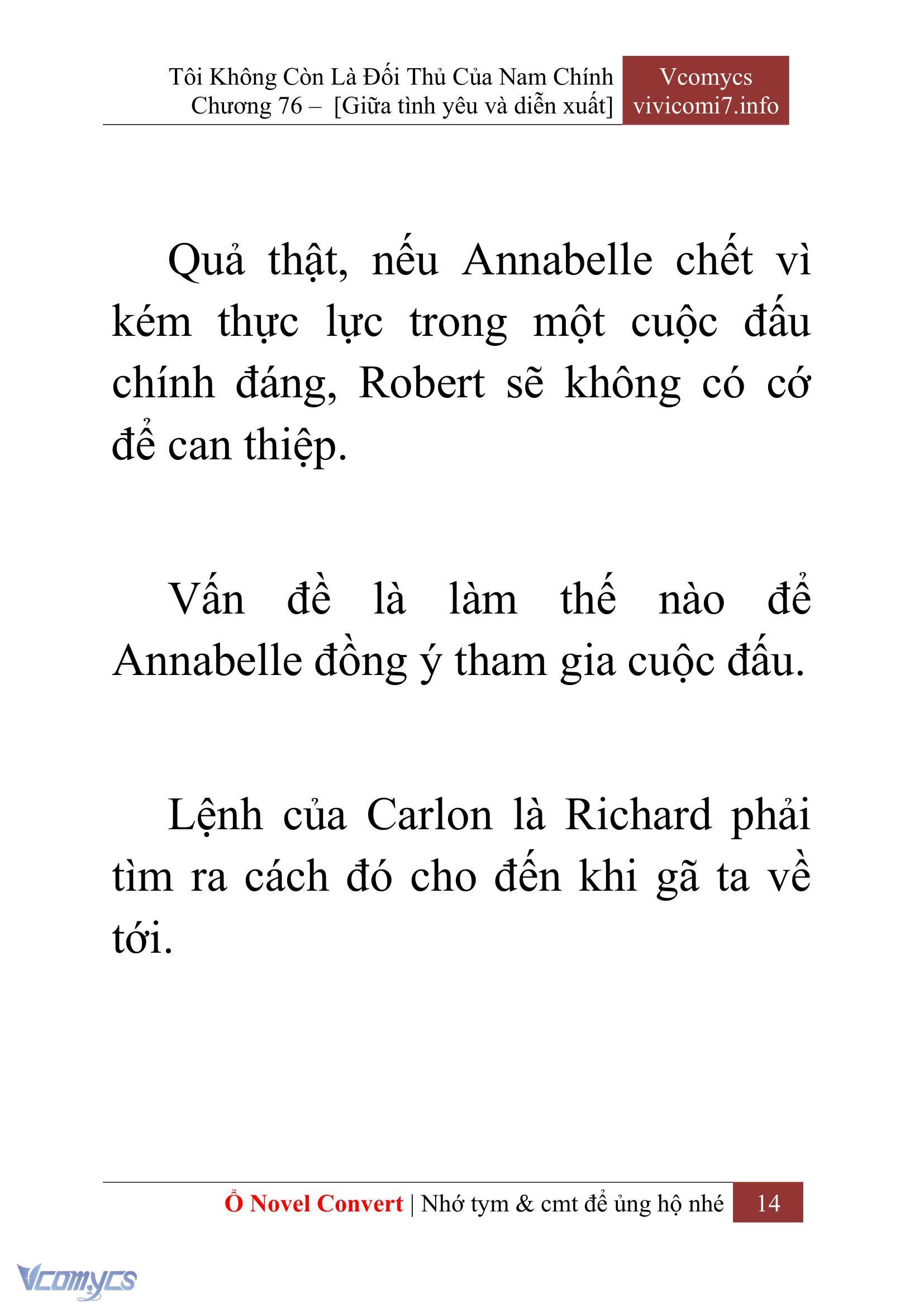 [Novel] Tôi Không Còn Là Đối Thủ Của Nam Chính Chap 76 - Next Chap 77