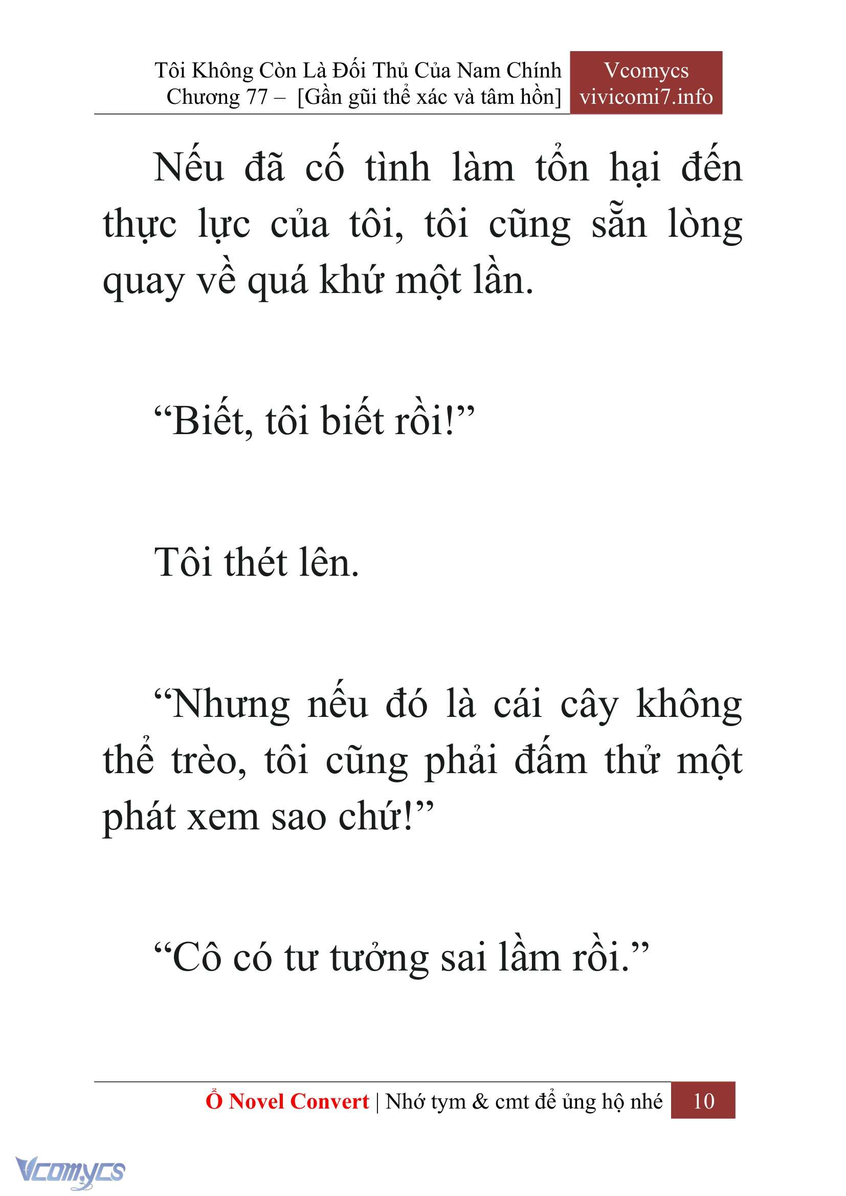 [Novel] Tôi Không Còn Là Đối Thủ Của Nam Chính Chap 77 - Next Chap 78