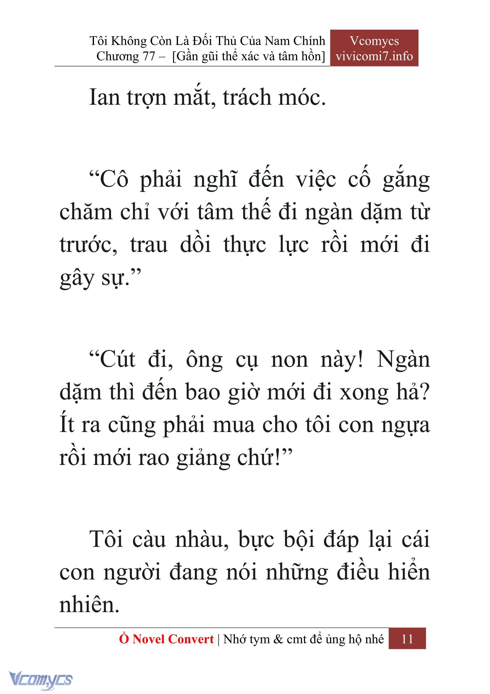 [Novel] Tôi Không Còn Là Đối Thủ Của Nam Chính Chap 77 - Next Chap 78