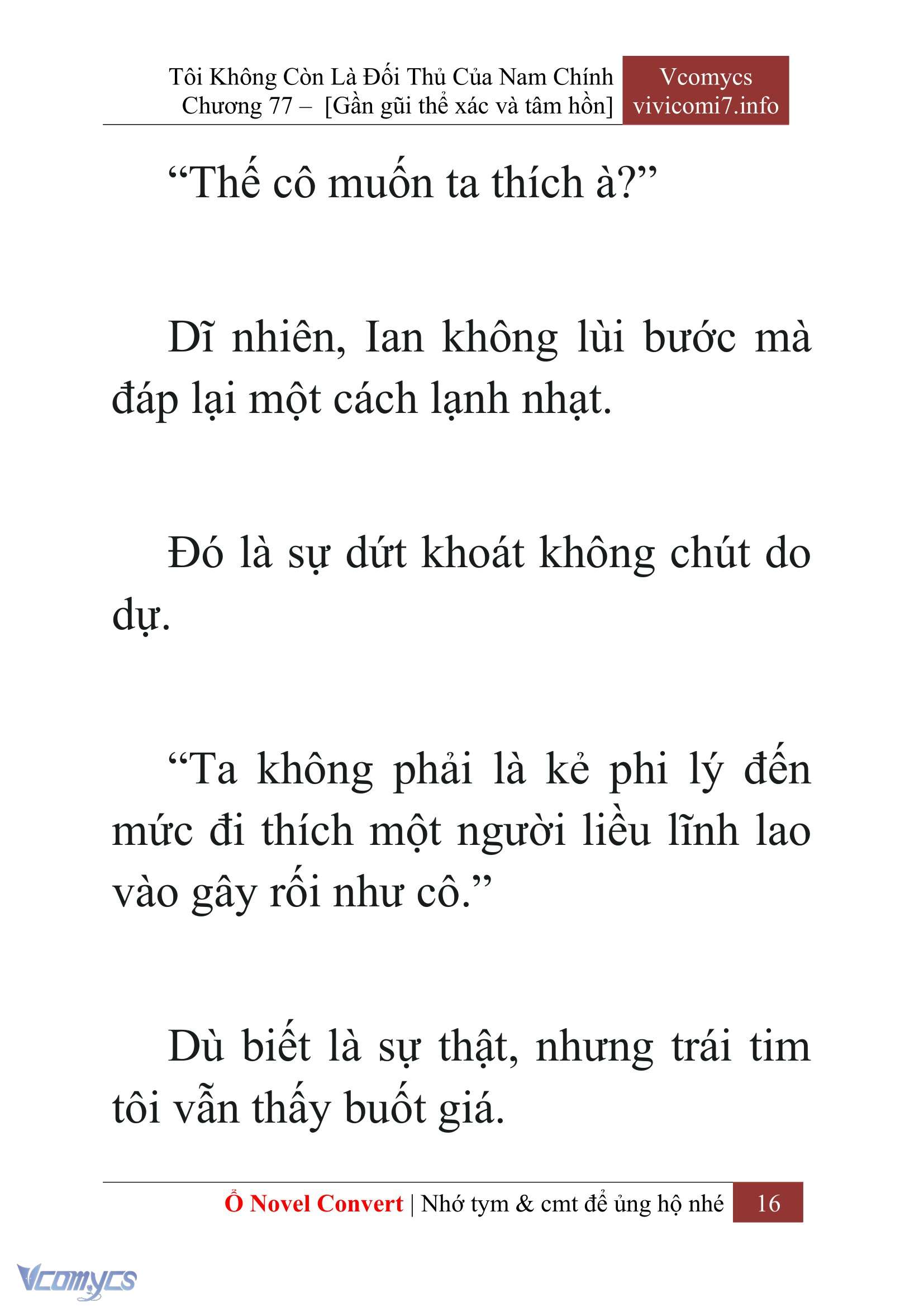 [Novel] Tôi Không Còn Là Đối Thủ Của Nam Chính Chap 77 - Next Chap 78