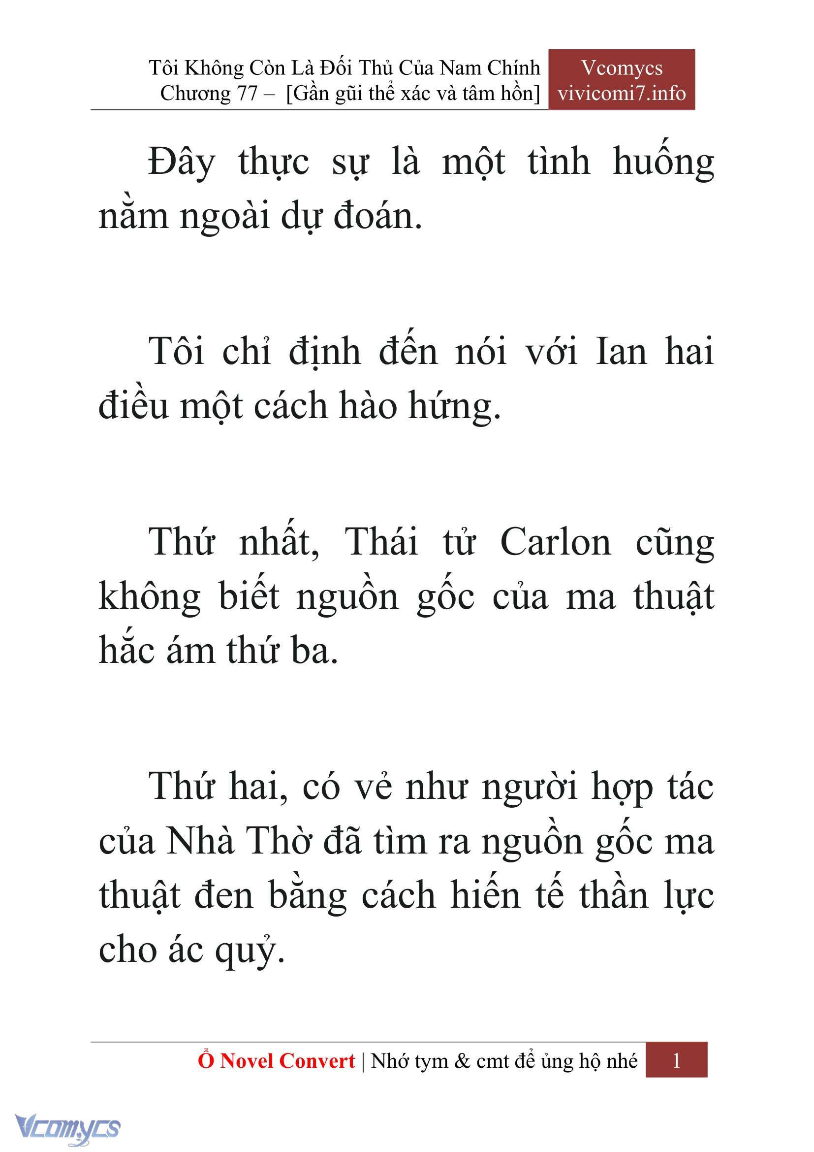 [Novel] Tôi Không Còn Là Đối Thủ Của Nam Chính Chap 77 - Next Chap 78