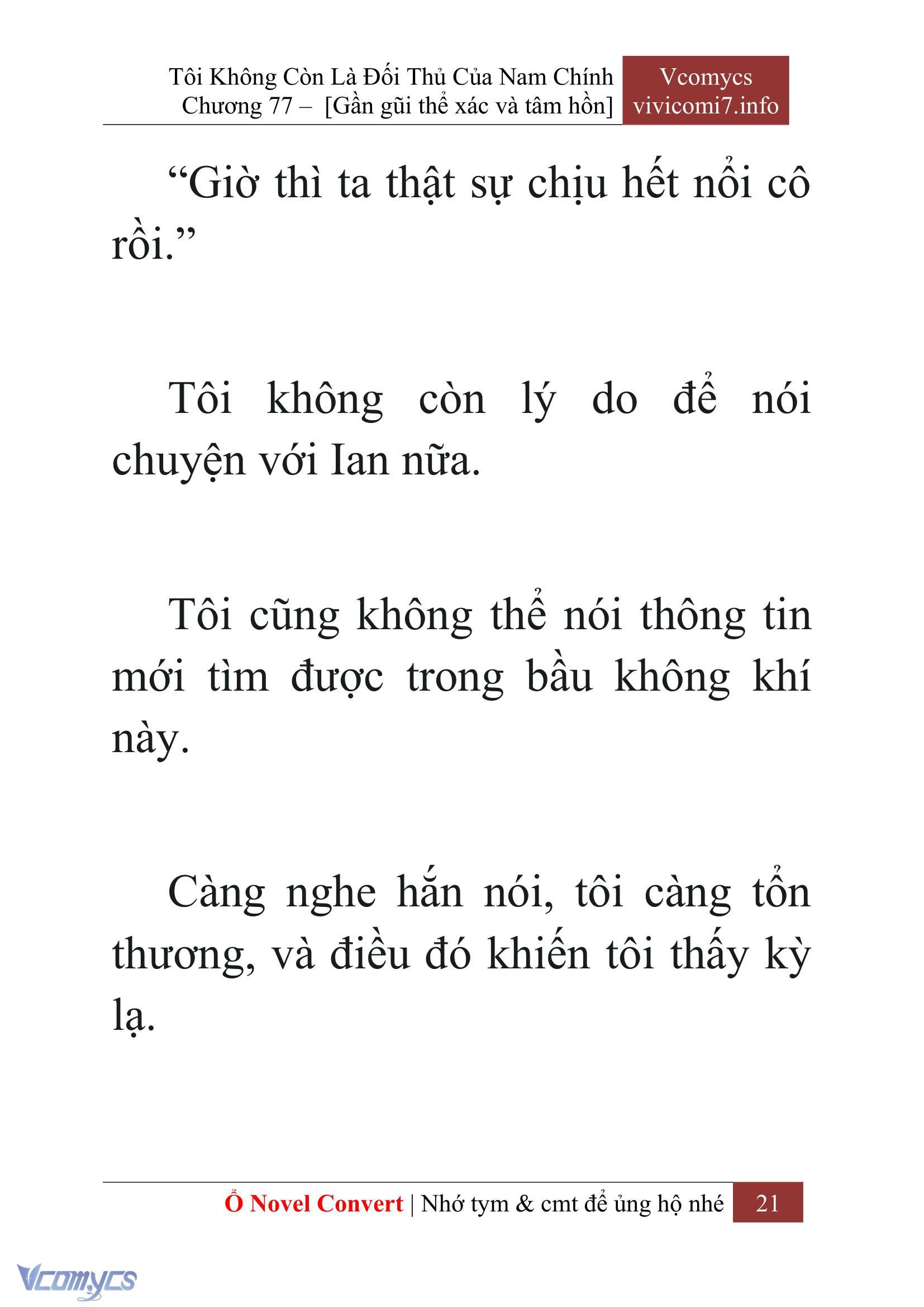[Novel] Tôi Không Còn Là Đối Thủ Của Nam Chính Chap 77 - Next Chap 78