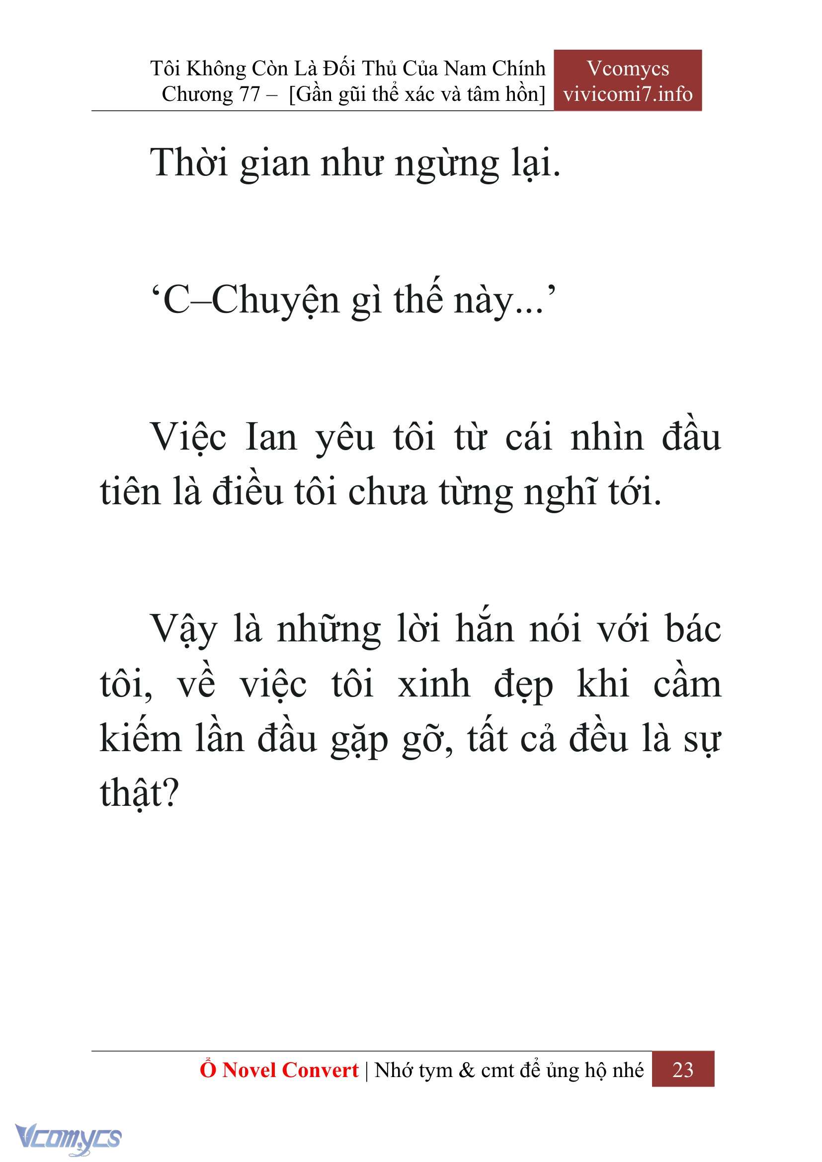 [Novel] Tôi Không Còn Là Đối Thủ Của Nam Chính Chap 77 - Next Chap 78