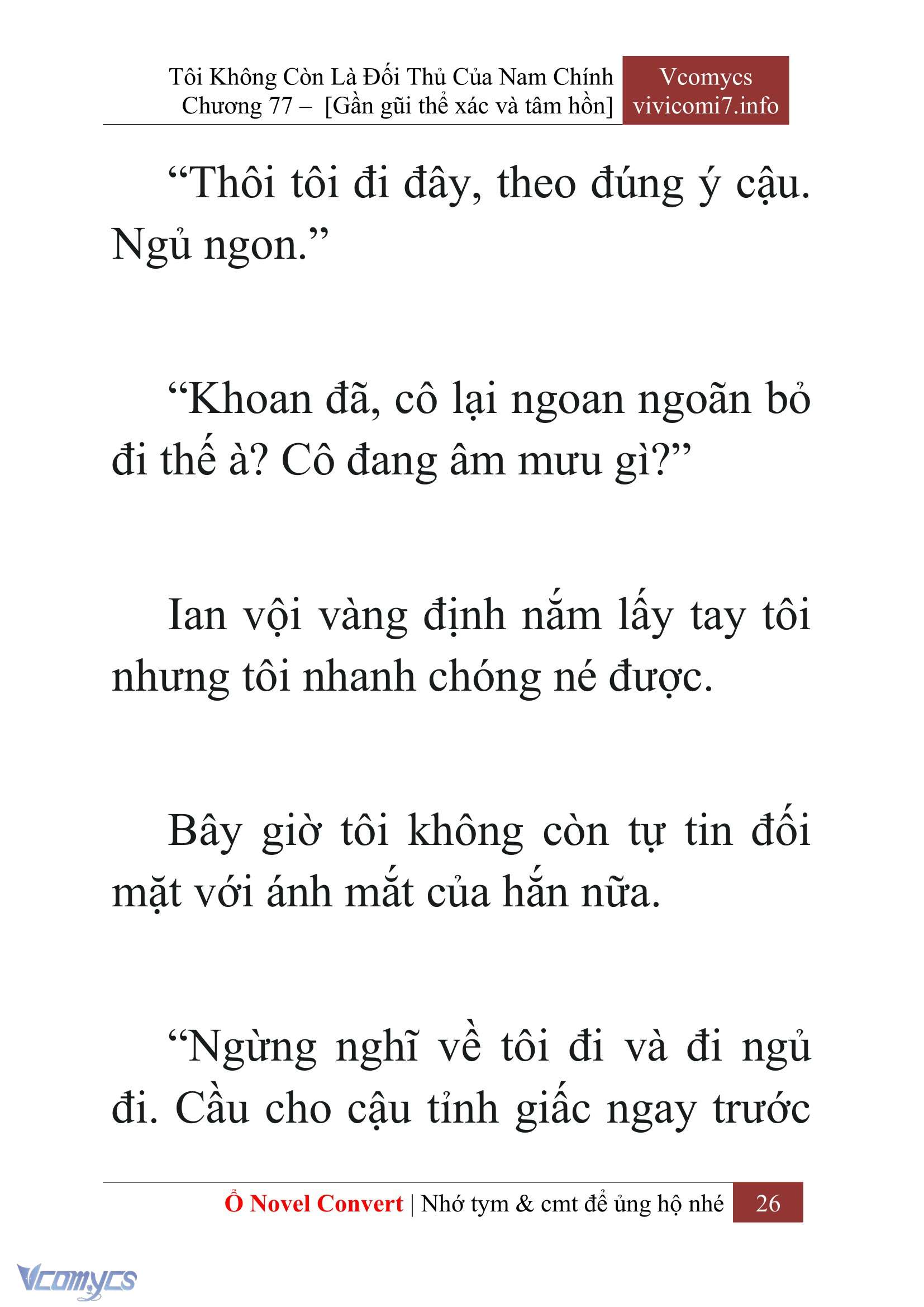 [Novel] Tôi Không Còn Là Đối Thủ Của Nam Chính Chap 77 - Next Chap 78