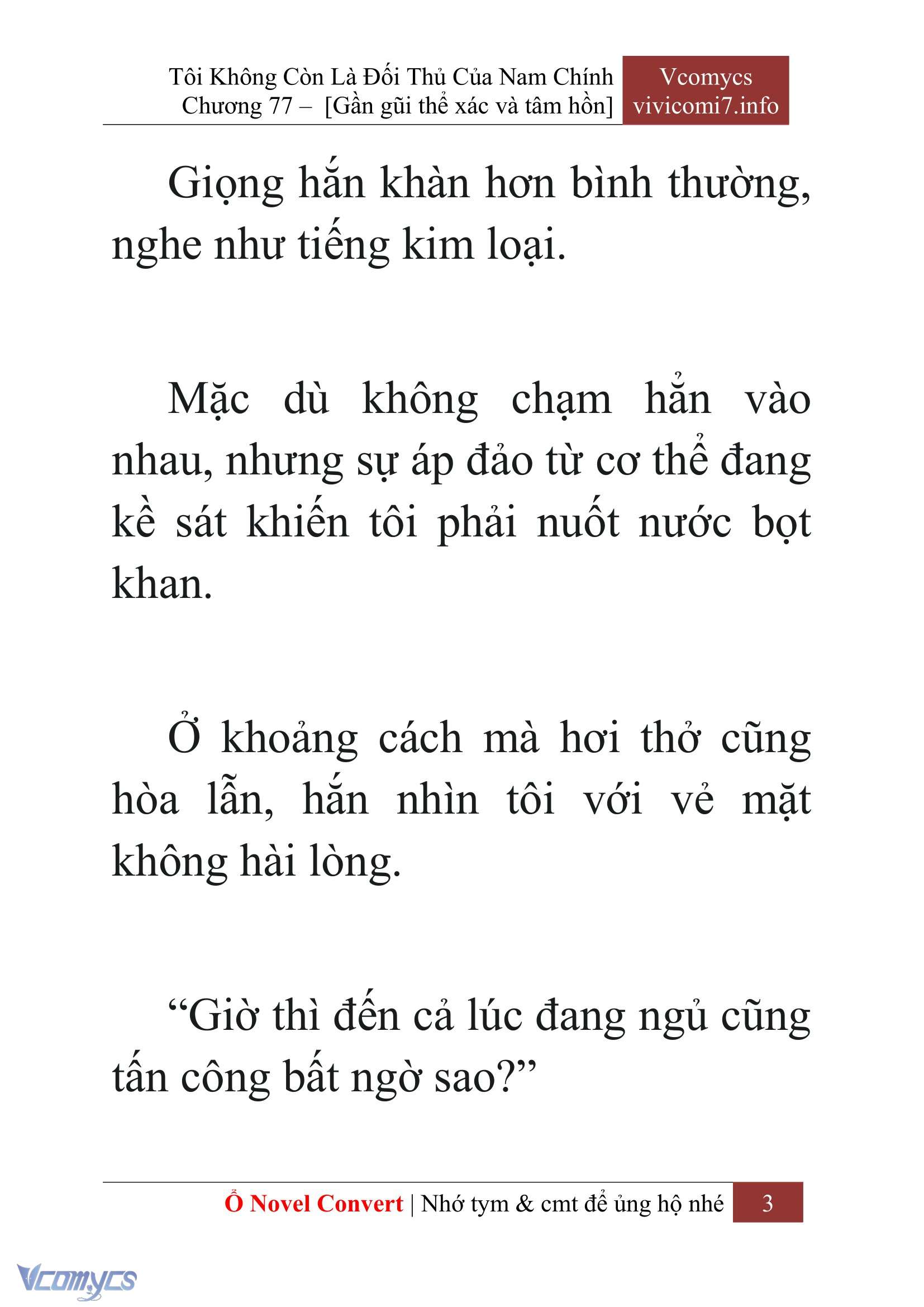 [Novel] Tôi Không Còn Là Đối Thủ Của Nam Chính Chap 77 - Next Chap 78