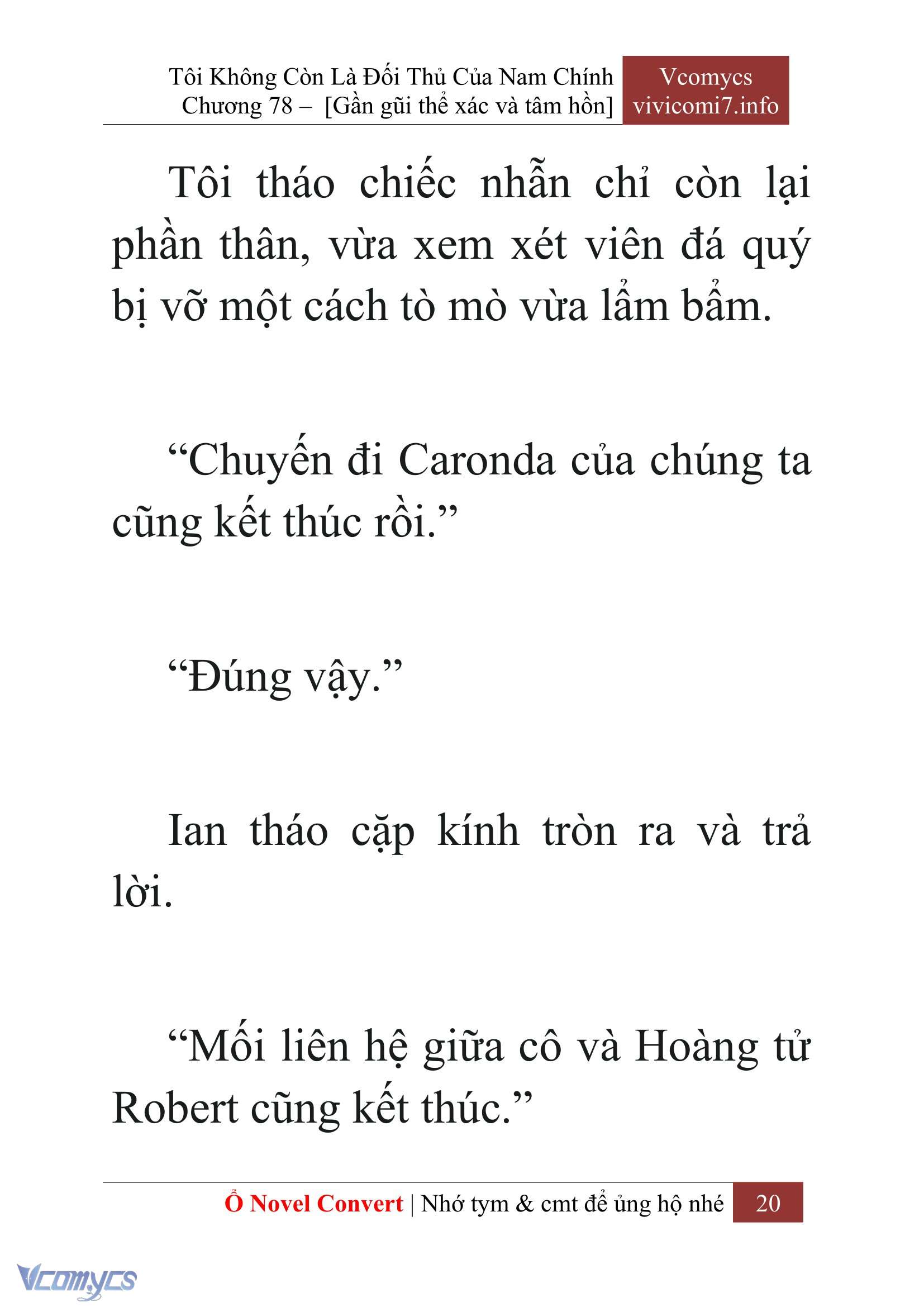 [Novel] Tôi Không Còn Là Đối Thủ Của Nam Chính Chap 78 - Next Chap 79