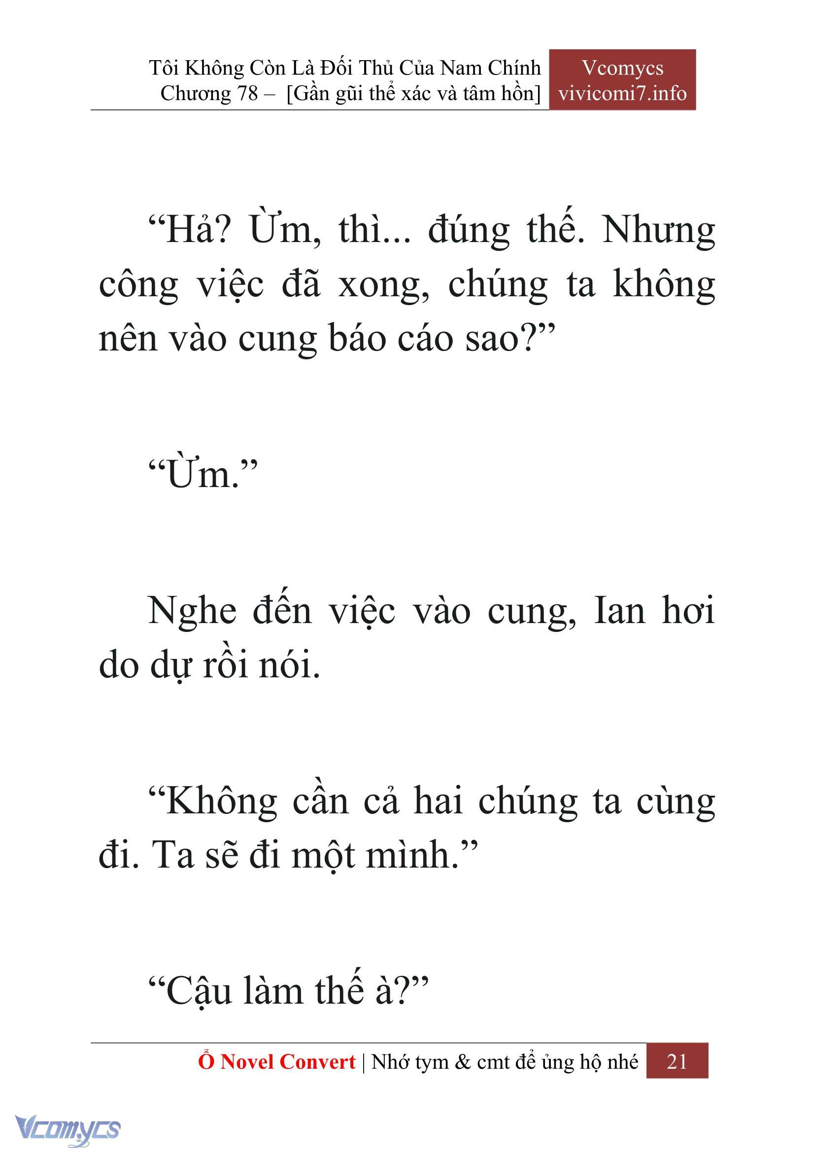 [Novel] Tôi Không Còn Là Đối Thủ Của Nam Chính Chap 78 - Next Chap 79