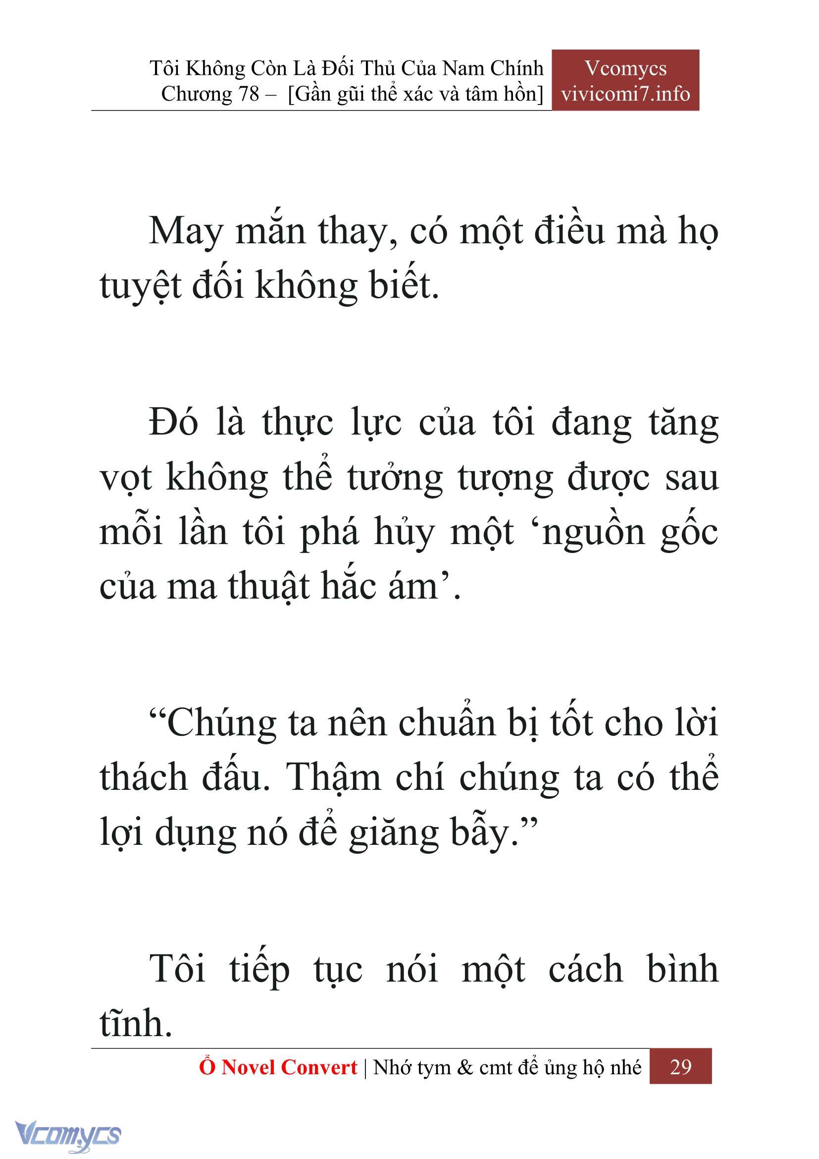 [Novel] Tôi Không Còn Là Đối Thủ Của Nam Chính Chap 78 - Next Chap 79