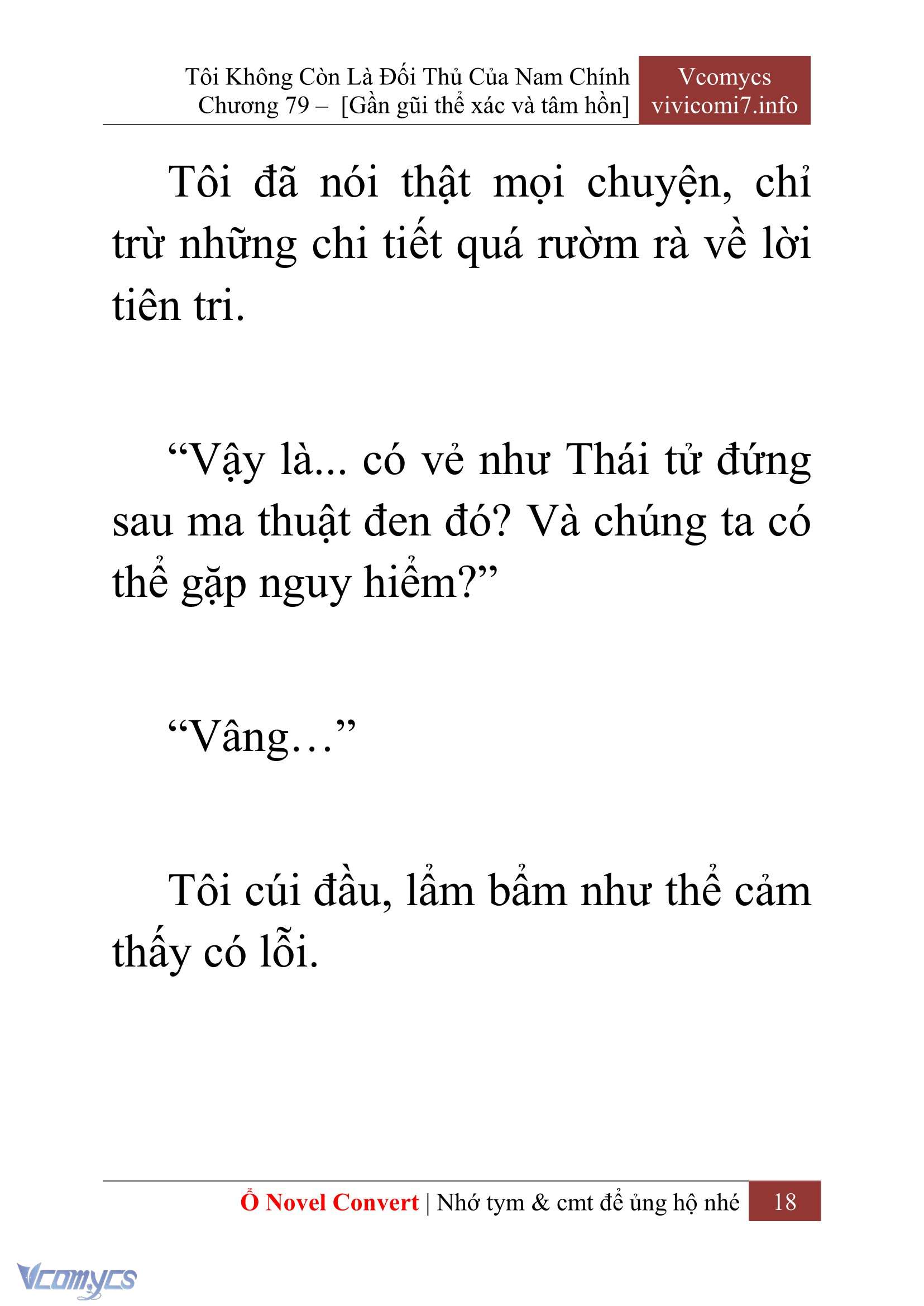 [Novel] Tôi Không Còn Là Đối Thủ Của Nam Chính Chap 79 - Next Chap 80