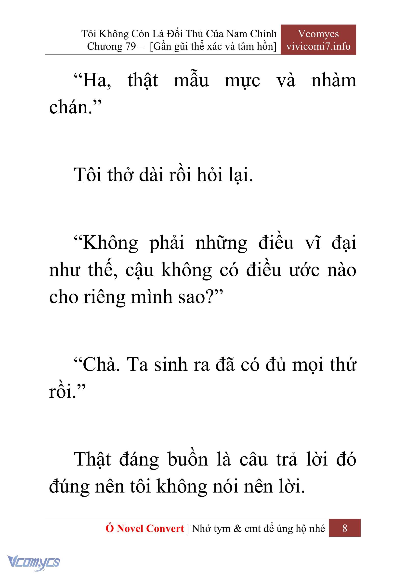 [Novel] Tôi Không Còn Là Đối Thủ Của Nam Chính Chap 79 - Next Chap 80