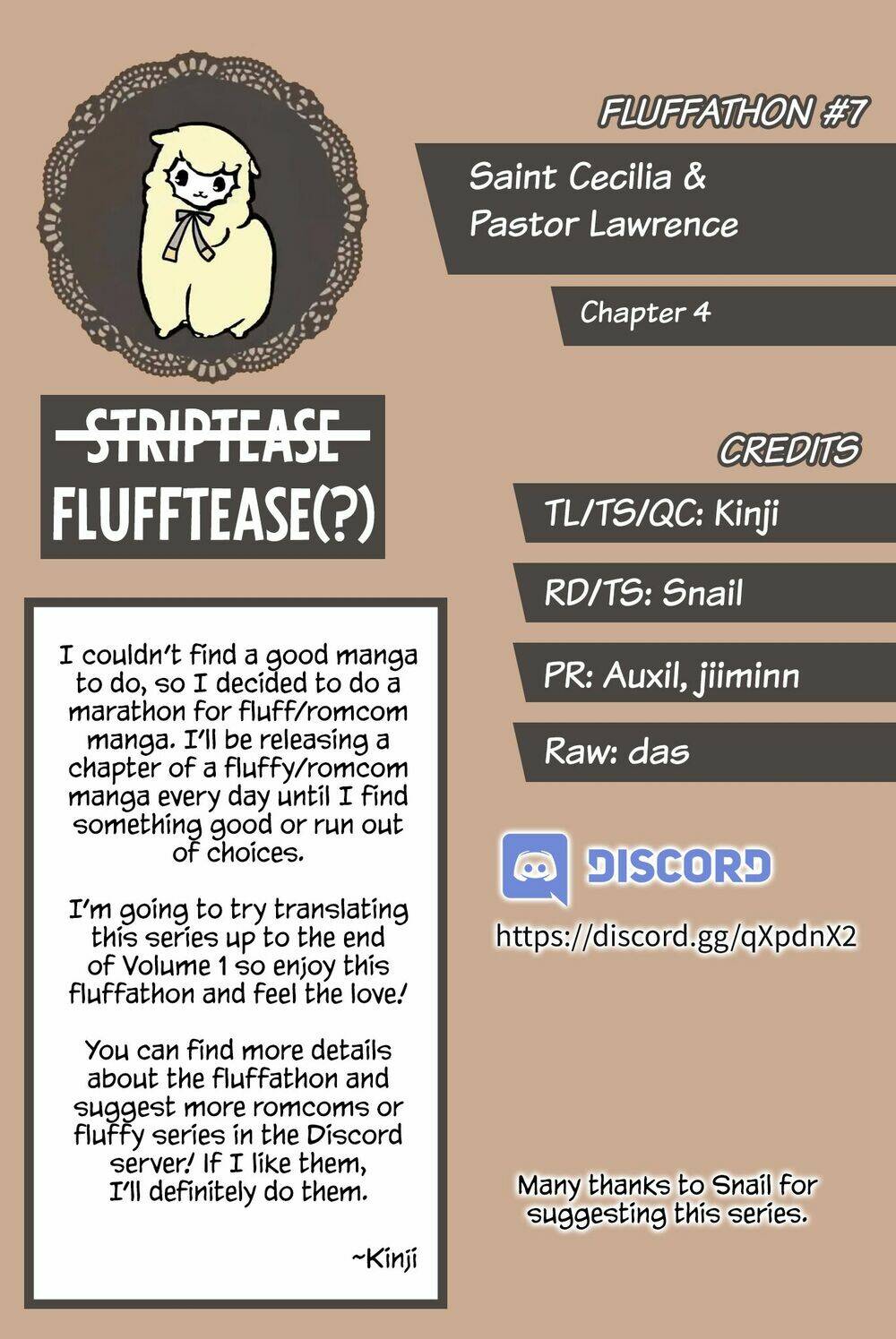 Nữ Thánh Ceclilia Và Mục-Sư Lawrence Chap 4 - Next Chap 5