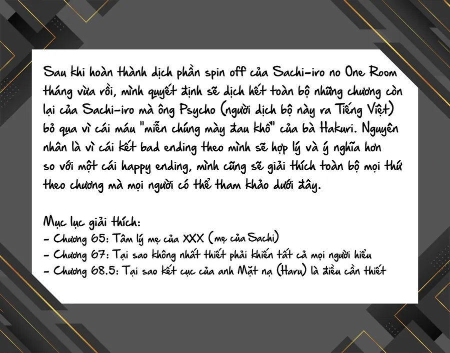 Sachi-Iro No One Room Chap 65 - Next Chap 66