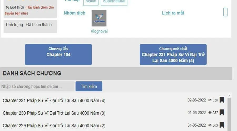Sự Trở Lại Của Đại Pháp Sư Sau 4000 Năm Chap 132 - Next Chap 133