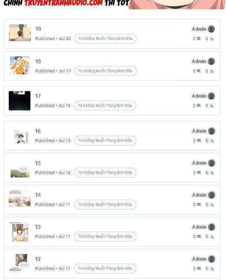 Ta Không Muốn Trùng Sinh Đâu Chap 15 - Next Chap 16