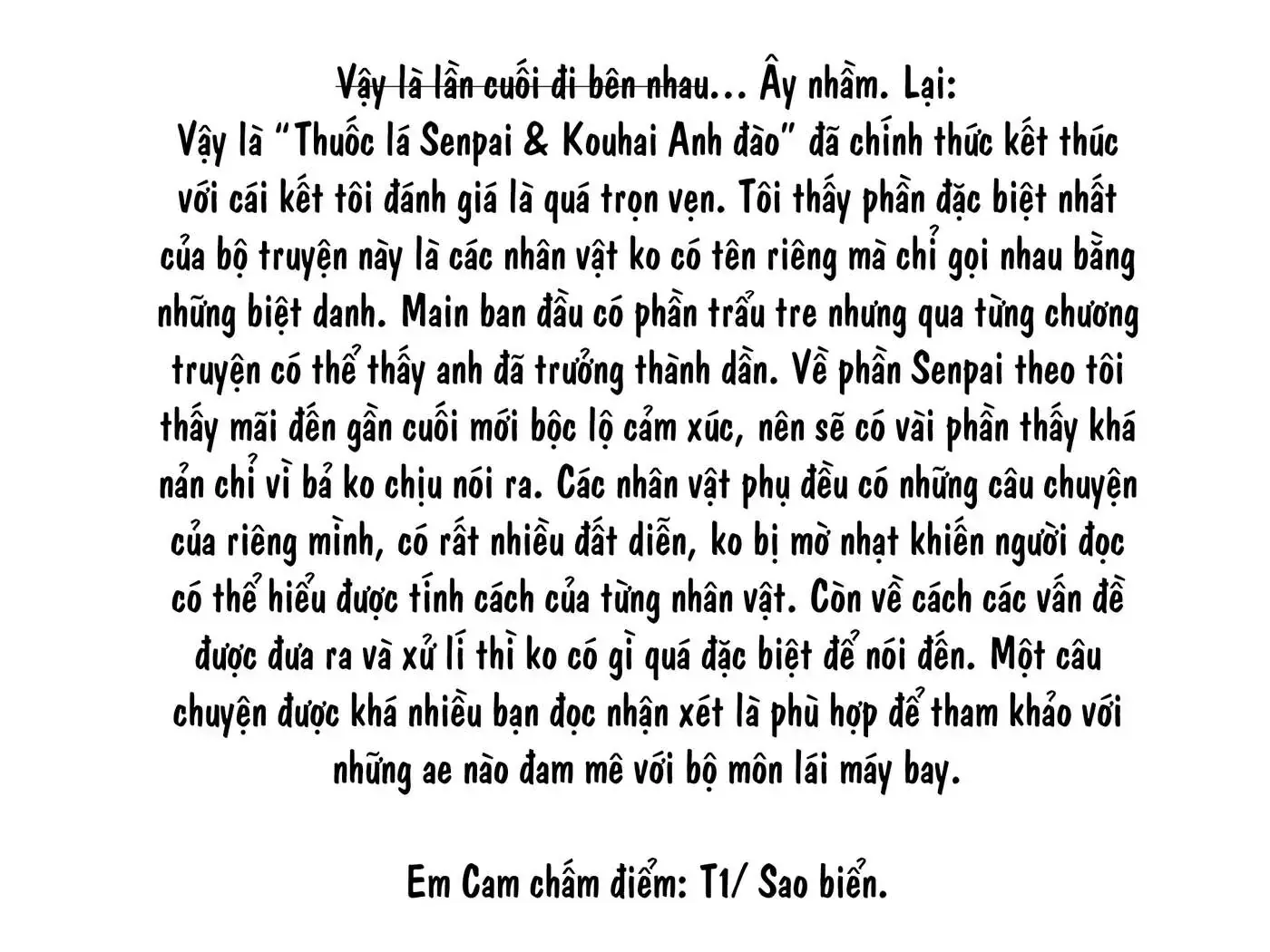 Thuốc Lá Senpai & Kouhai 'Anh Đào' Chap 126 - Next Chap 127